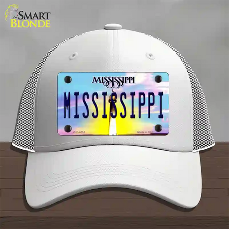 Mississippi Novelty License Plate Hat Mesh / White