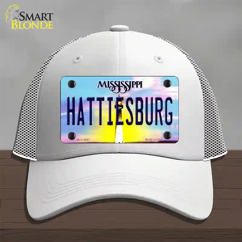 Hattiesburg Mississippi Novelty License Plate Hat Mesh / White