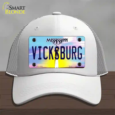 Vicksburg Mississippi Novelty License Plate Hat Mesh / White