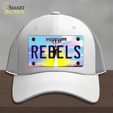 Rebels Mississippi Novelty License Plate Hat Mesh / White