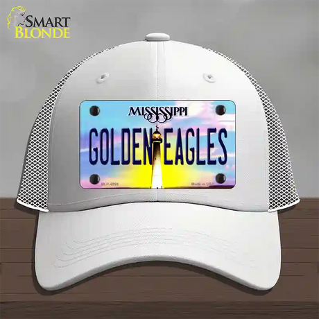 Golden Eagles Mississippi Novelty License Plate Hat Mesh / White