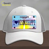 I Love Mississippi Novelty License Plate Hat Mesh / White