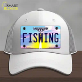 Fishing Mississippi Novelty License Plate Hat Mesh / White