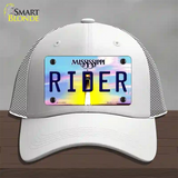 Rider Mississippi Novelty License Plate Hat Mesh / White