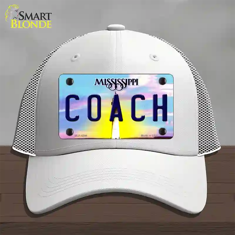 Coach Mississippi Novelty License Plate Hat Mesh / White