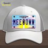 Meeooww Mississippi Novelty License Plate Hat Mesh / White