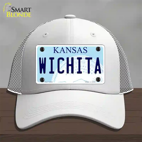 Wichita Kansas Novelty License Plate Hat Mesh / White