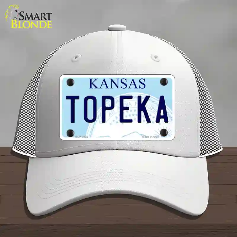 Topeka Kansas Novelty License Plate Hat Mesh / White