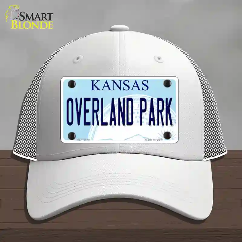 Overland Park Kansas Novelty License Plate Hat Mesh / White