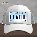 Olathe Kansas Novelty License Plate Hat Mesh / White