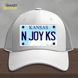 N Joy Kansas Novelty License Plate Hat Mesh / White