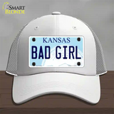 Bad Girl Kansas Novelty License Plate Hat Mesh / White