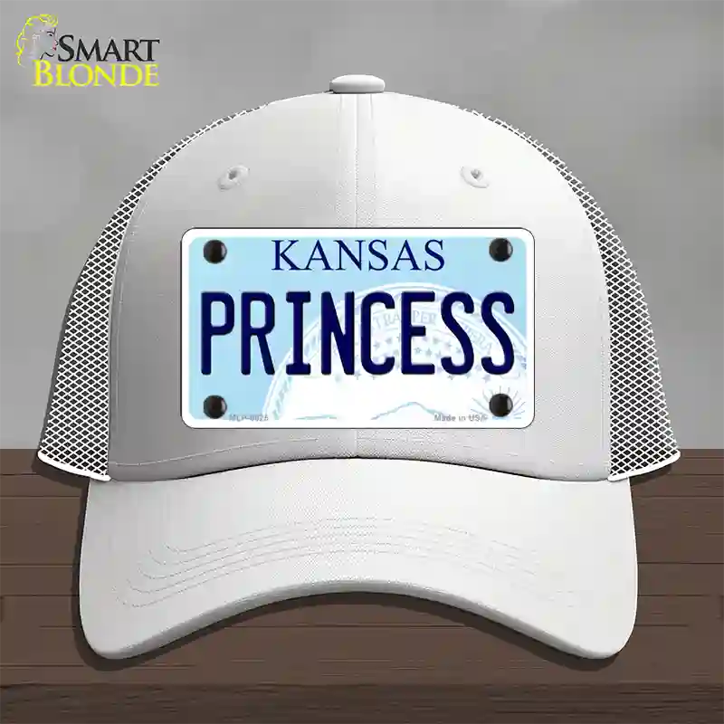 Princess Kansas Novelty License Plate Hat Mesh / White