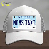 Moms Taxi Kansas Novelty License Plate Hat Mesh / White