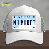 No Murci Kansas Novelty License Plate Hat Mesh / White