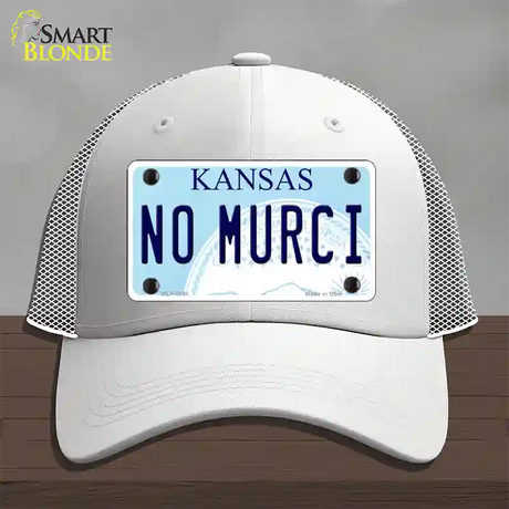 No Murci Kansas Novelty License Plate Hat Mesh / White