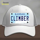 Climber Kansas Novelty License Plate Hat Mesh / White