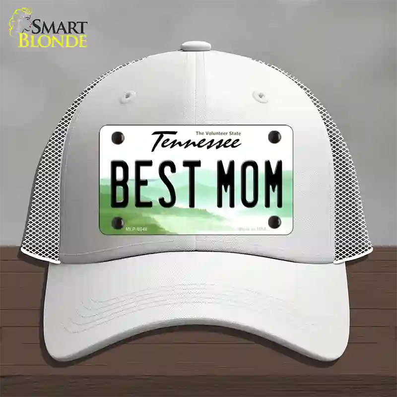 Best Mom Tennessee Novelty License Plate Hat Mesh / White