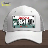 Best Mom Louisiana Novelty License Plate Hat Mesh / White