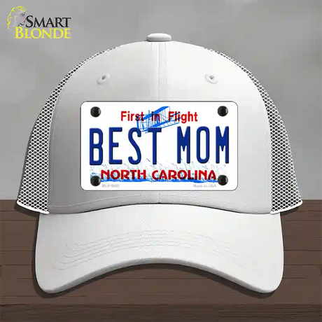 Best Mom North Carolina Novelty License Plate Hat Mesh / White