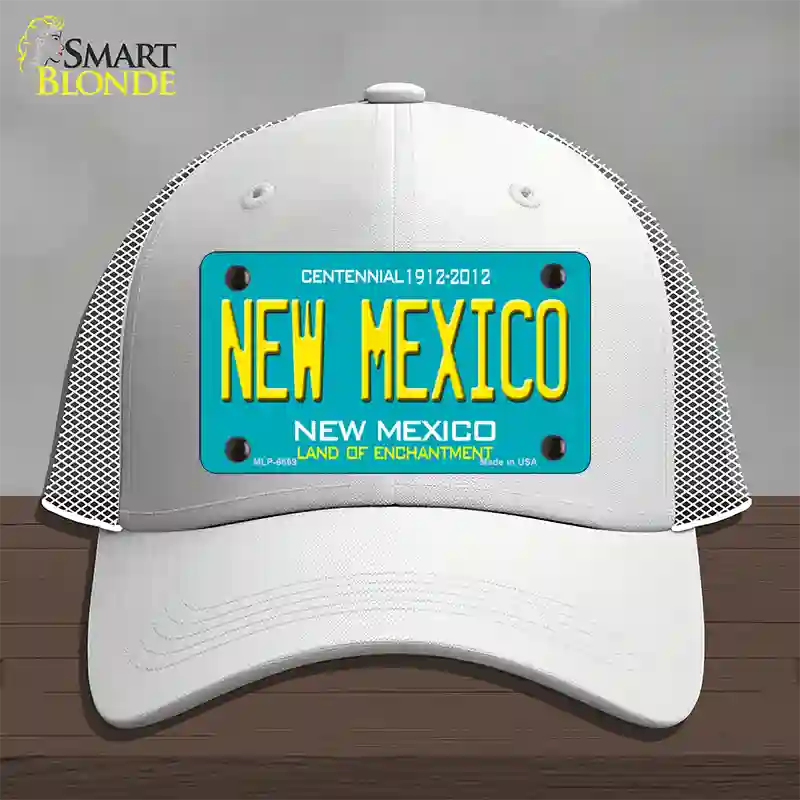 New Mexico Novelty License Plate Hat Mesh / White