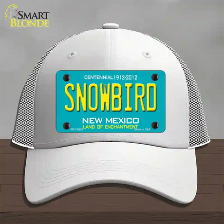 Snowbird New Mexico Novelty License Plate Hat Mesh / White