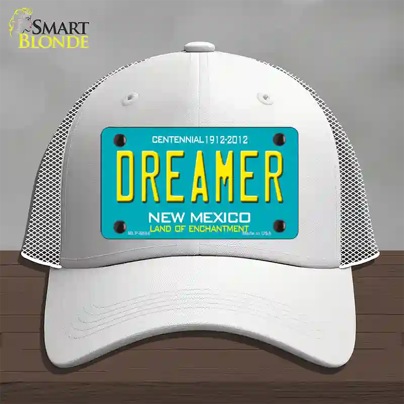 Dreamer New Mexico Novelty License Plate Hat Mesh / White