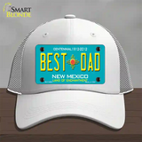 Best Dad New Mexico Novelty License Plate Hat Mesh / White