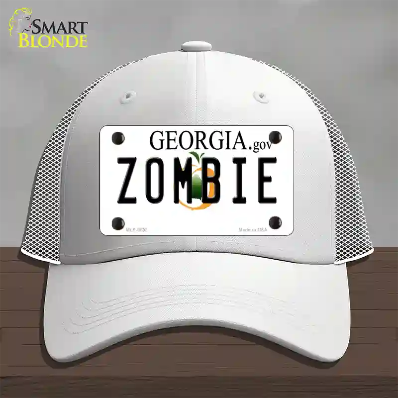 Zombie Georgia Novelty License Plate Hat Mesh / White