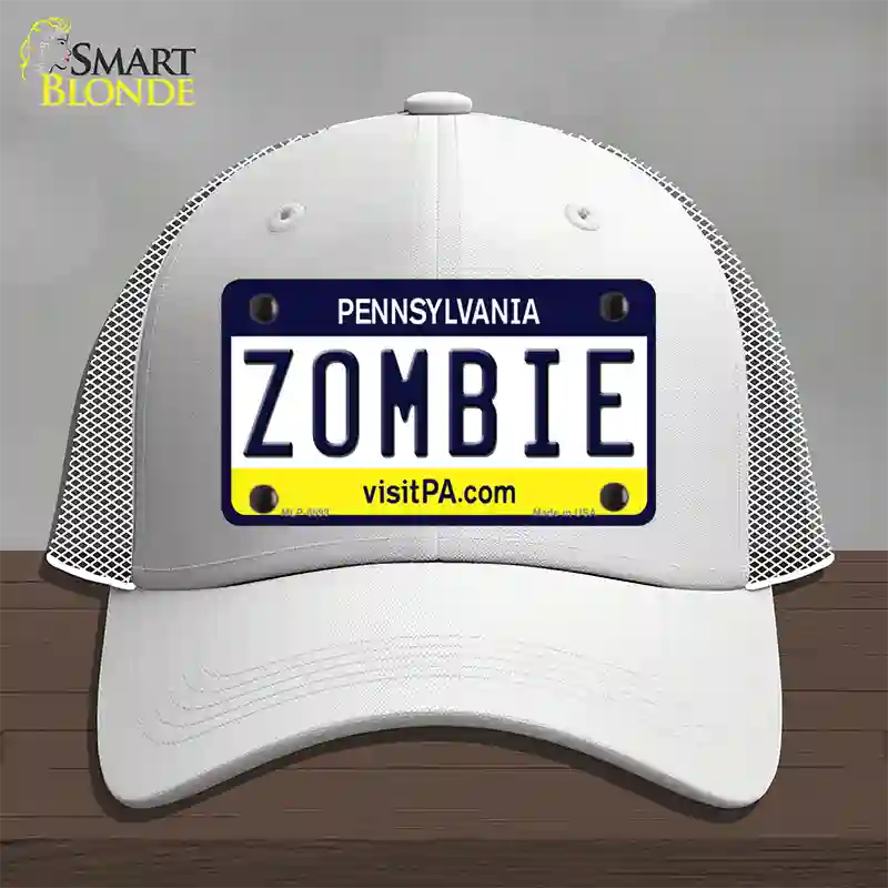 Zombie Pennsylvania State Novelty License Plate Hat Mesh / White