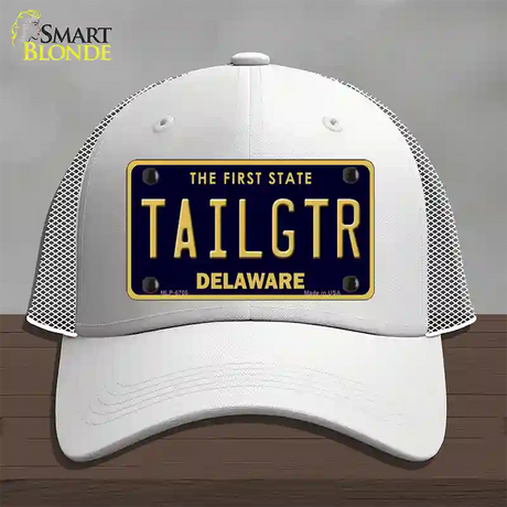 Tailgtr Delaware Novelty License Plate Hat Mesh / White