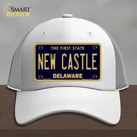 New Castle Delaware Novelty License Plate Hat Mesh / White