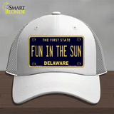 Fun In The Sun Delaware Novelty License Plate Hat Mesh / White