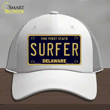 Surfer Delaware Novelty License Plate Hat Mesh / White