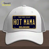 Hot Mama Delaware Novelty License Plate Hat Mesh / White