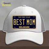 Best Mom Delaware Novelty License Plate Hat Mesh / White