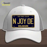 N Joy De Delaware Novelty License Plate Hat Mesh / White