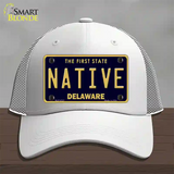 Native Delaware Novelty License Plate Hat Mesh / White