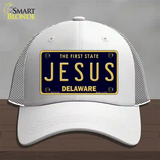 Jesus Delaware Novelty License Plate Hat Mesh / White