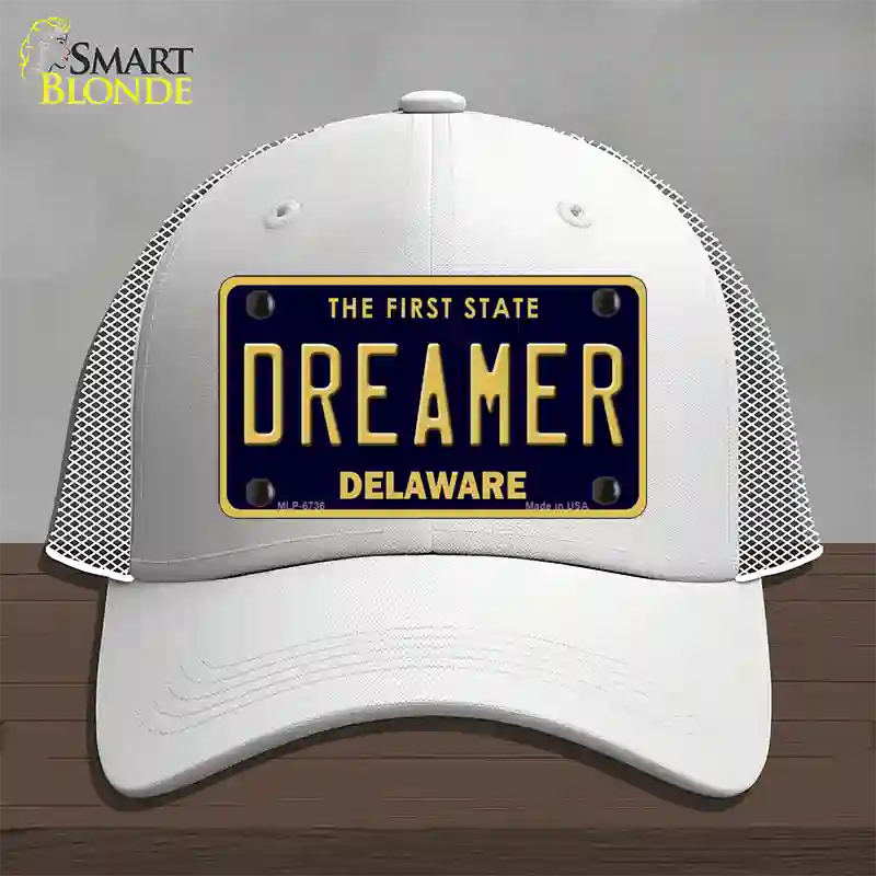 Dreamer Delaware Novelty License Plate Hat Mesh / White