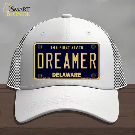 Dreamer Delaware Novelty License Plate Hat Mesh / White