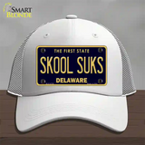 Skool Suks Delaware Novelty License Plate Hat Mesh / White