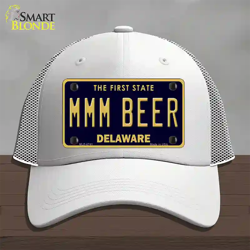 MMM Beer Delaware Novelty License Plate Hat Mesh / White