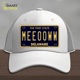 Meeooww Delaware Novelty License Plate Hat Mesh / White