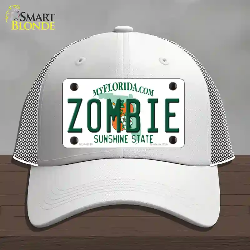 Zombie Florida Novelty License Plate Hat Mesh / White