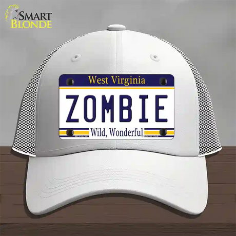 Zombie West Virginia Novelty License Plate Hat Mesh / White