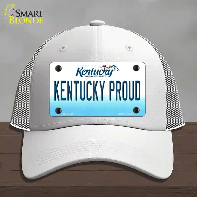 Kentucky Proud Novelty License Plate Hat Mesh / White