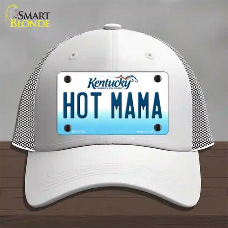 Hot Mama Kentucky Novelty License Plate Hat Mesh / White