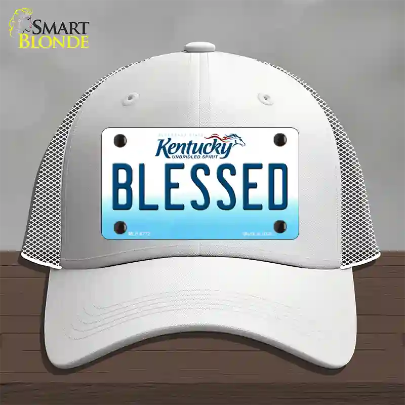 Blessed Kentucky Novelty License Plate Hat Mesh / White