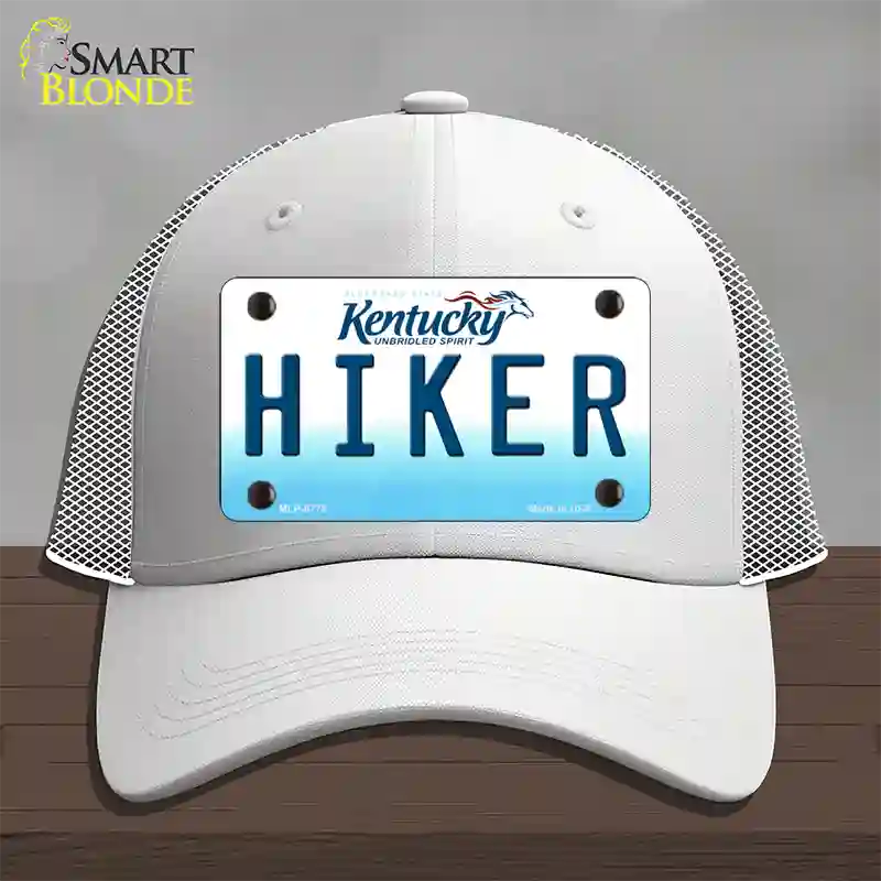 Hiker Kentucky Novelty License Plate Hat Mesh / White